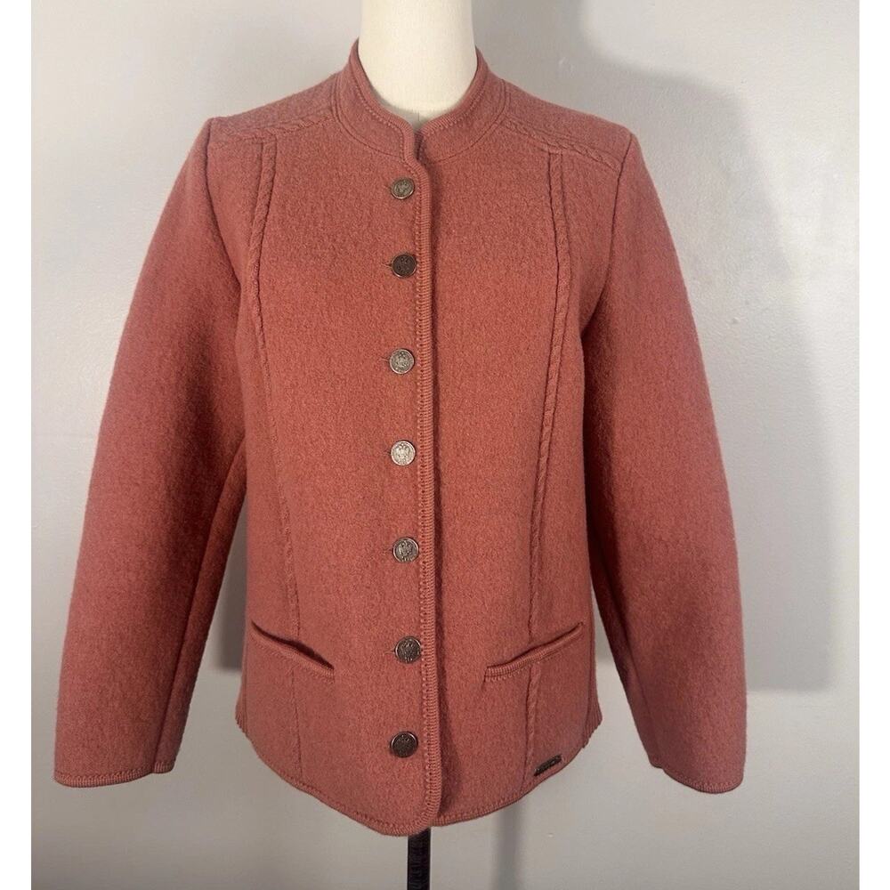 Schöffel Giesswein Alpine Boiled Wool Jacket Rust Rose M(12) See Description